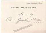 Jacobs-Bond, Carrie - Signed Photograph & Card