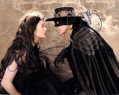 Zeta-Jones, Catherine - Banderas, Antonio - Double Signed Photograph in "The Mask of Zorro"