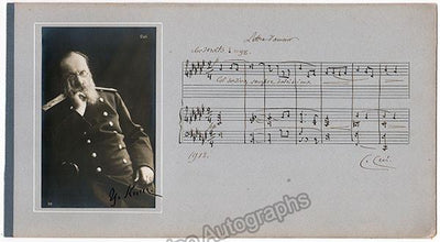 Cui, Cesar - Autograph Music Quote Signed with Photo