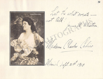 Cahier, Mrs. Charles - Signed Album Page + Photo