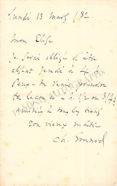 Autograph Note 1882 (II)