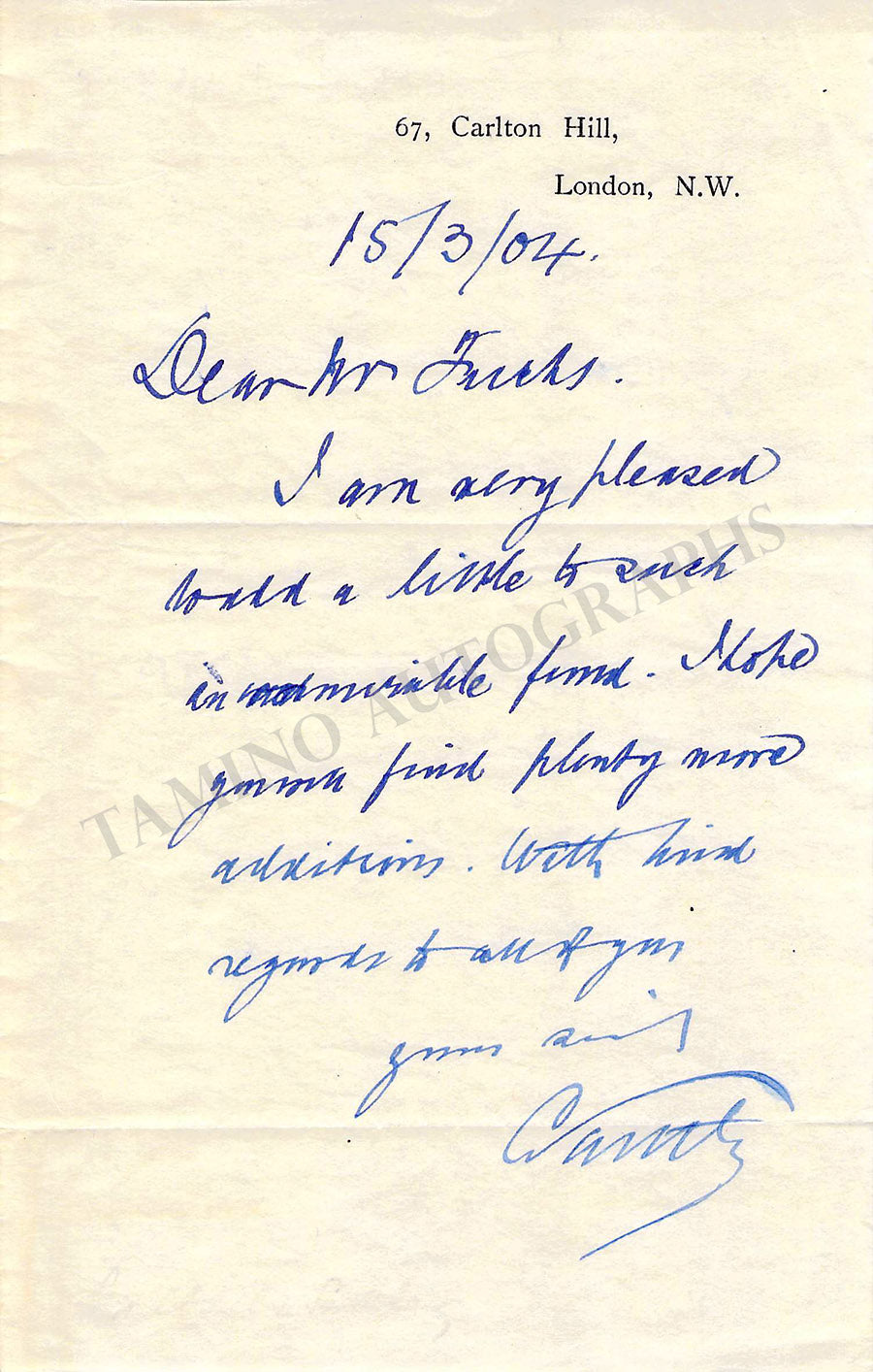 Santley, Charles - Signed Photograph + 2 Autograph Notes Signed – Tamino