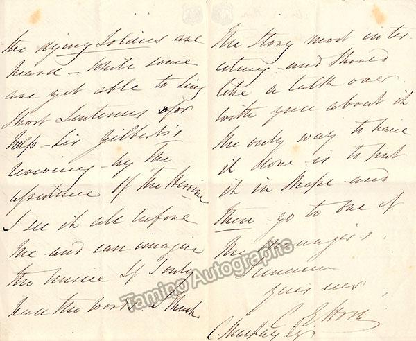 Horn, Charles Edward  - Autograph Letter Signed - Tamino