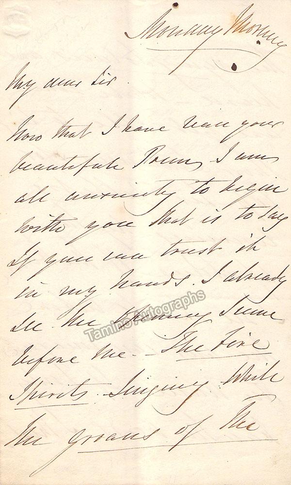 Horn, Charles Edward  - Autograph Letter Signed