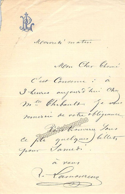Lamoreux, Charles - Autograph Notes Signed