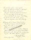 Cushman, Charlotte - Autograph Poem Manuscript 1852