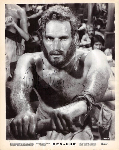 Heston, Charlton - Signed Photo in "Ben Hur"