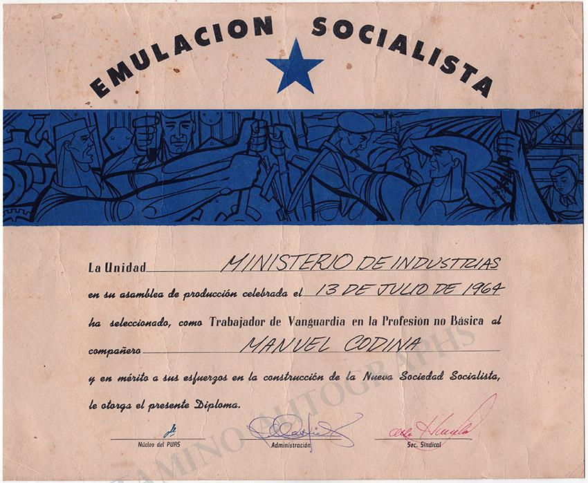 Guevara, Ernesto (Che) - Signed Document 1964 - Tamino