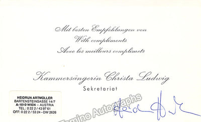 Ludwig, Christa - Signed Card