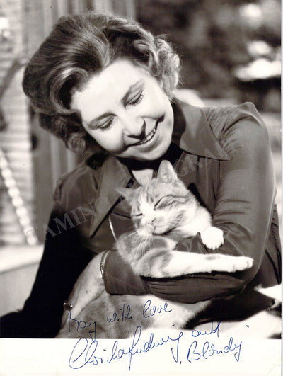 With her cat Blondy