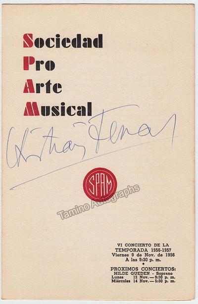Ferras, Christian - Signed Program Havana 1956