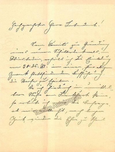 Ziegler, Clara - Autograph Letter Signed 1899