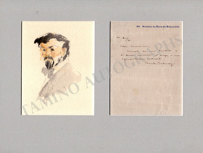 Debussy, Claude - Autograph Note Signed 1912 & Portrait