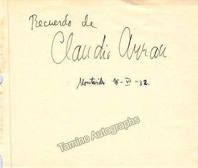 Arrau, Claudio - Signed Album Page 1932