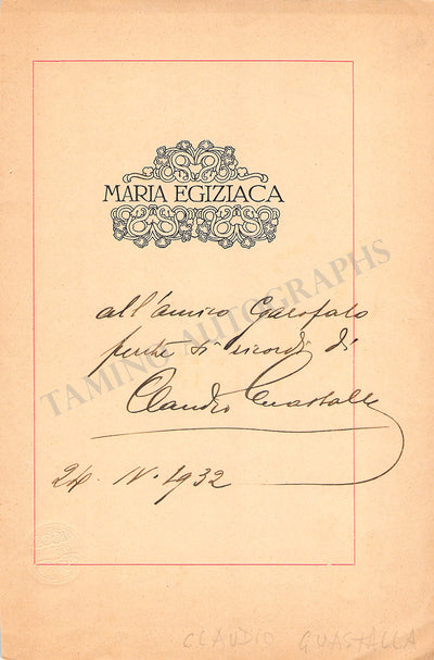 Guastalla, Claudio - Signed Page 1932