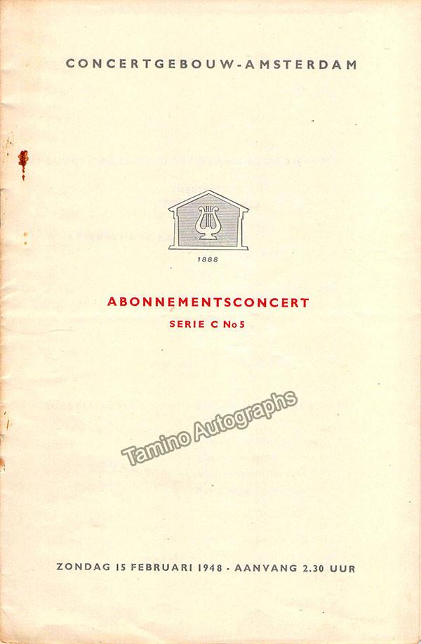 Geyer, Stefi - Concert Program Amsterdam 1948 - Tamino