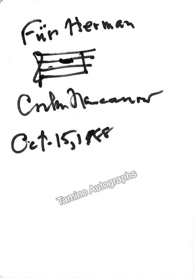 Nancarrow, Conlon - Autograph Music Quote Signed 1988