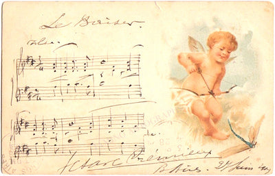 Cremieux, Octave - Signed Postcard with Music Quote