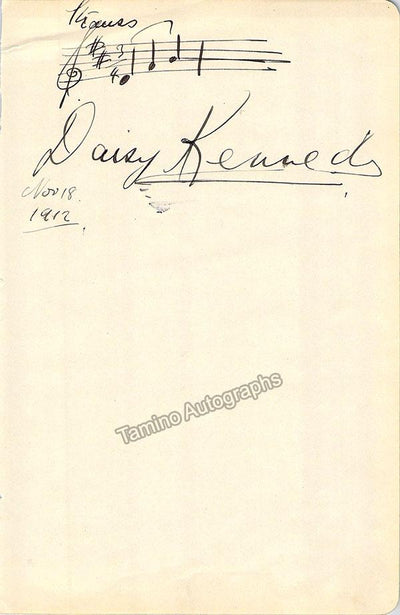 Kennedy, Daisy - Autograph Music Quote 1912