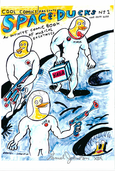 Johnston, Daniel - Signed Poster "Spaceducks"