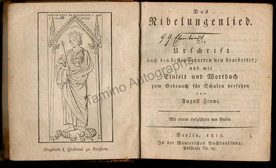 Zeune, August - Book "The Song of the Nibelung" 1815