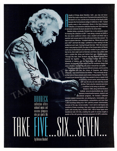 Brubeck, Dave - Set of 2 Signed Pages