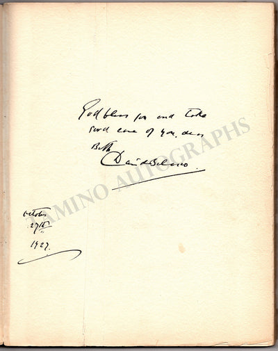 Belasco, David - Signed Book "Deburai" 1927