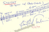 Del Tredici, David - Signed Photograph & Music Quote