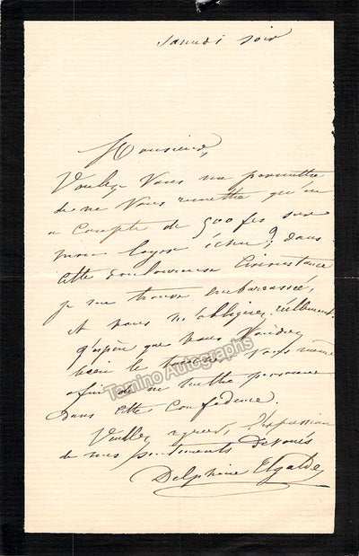 Ugalde, Delphine -Autograph Letter Signed