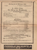 Korngold, Erich Wolfgang - Unsigned Program of him Conducting Two of His Operas 1920