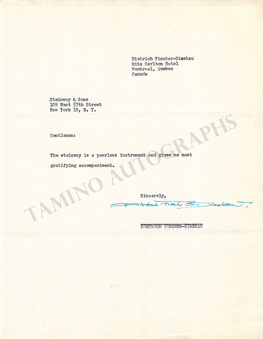 Opera Singers Autograph Letters to Steinway & Sons Pianos – Tamino