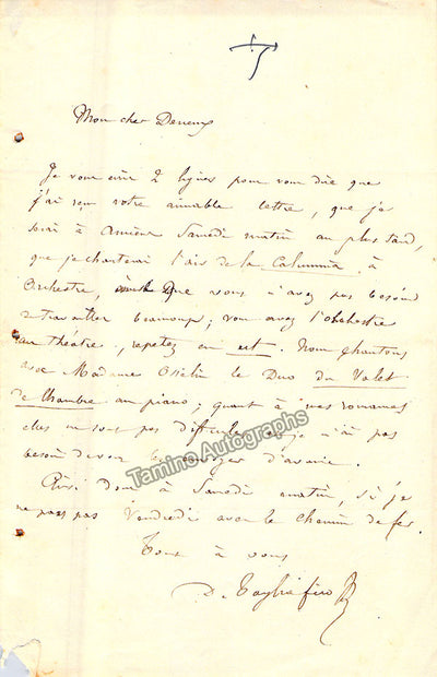 Tagliafico, Joseph Dieudonne - 2 Autograph Letters Signed