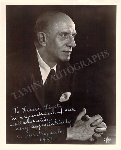 Mitropoulos, Dimitri - Signed Photograph 1951