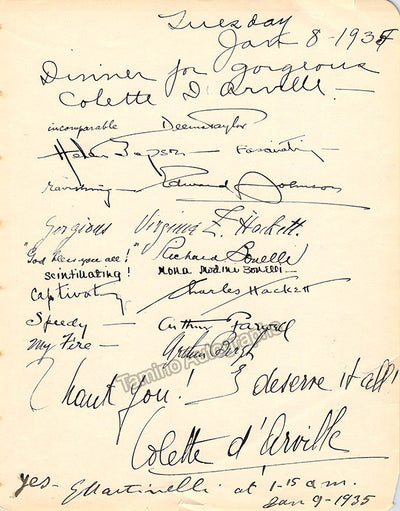 Martinelli, Giovanni - Hackett, Virginia - Taylor, Deems & Others - Signed Album Page