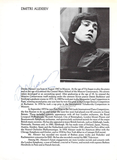 Alexeev, Dmitri - Signed Page