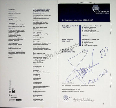 Kitajenko, Dmitri - Signed Program Cologne 2007