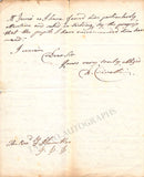 Crivelli, Domenico - Autograph Letter Signed 1843