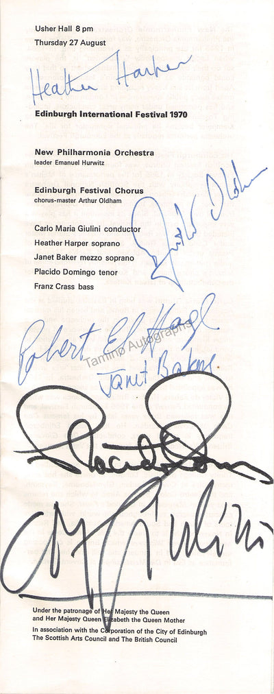 Giulini, Carlo Maria - Domingo, Placido - Baker, Janet & Others - Signed Program 1970