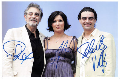 Domingo, Placido - Netrebko, Anna - Villazon, Rolando - Triple Signed Photograph
