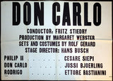 Don Carlo - Bjorling - Bastianini - Large Metropolitan Opera Poster