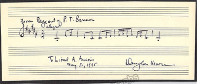 Moore, Douglas - Autograph Music Quote Signed 1945