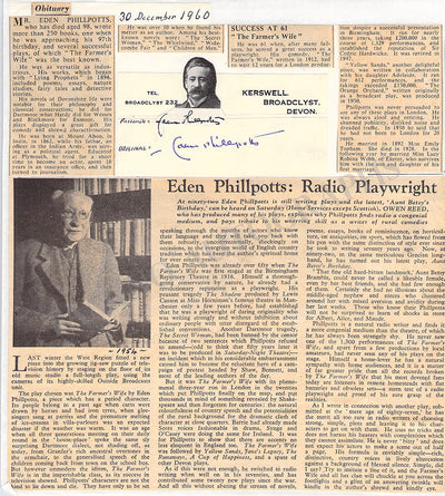 Phillpotts, Eden - Signed Card