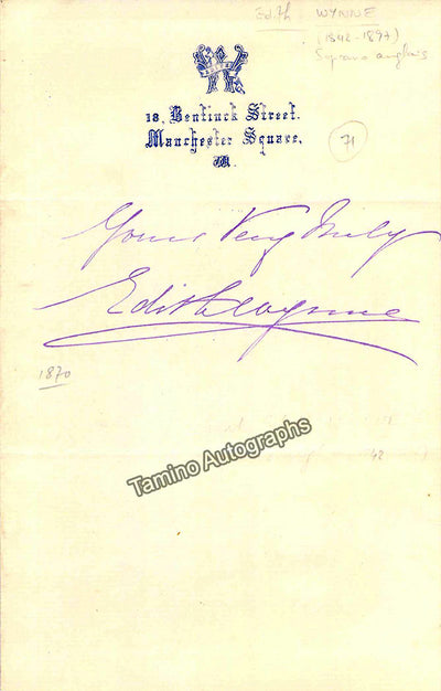 Wynne, Edith - Signed Page