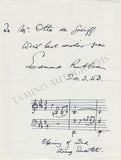 Rubbra, Edmund - Autograph Music Quote Signed 1953 & Note