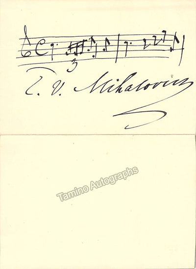Mihalovich, Edmund von - Autograph Music Quote