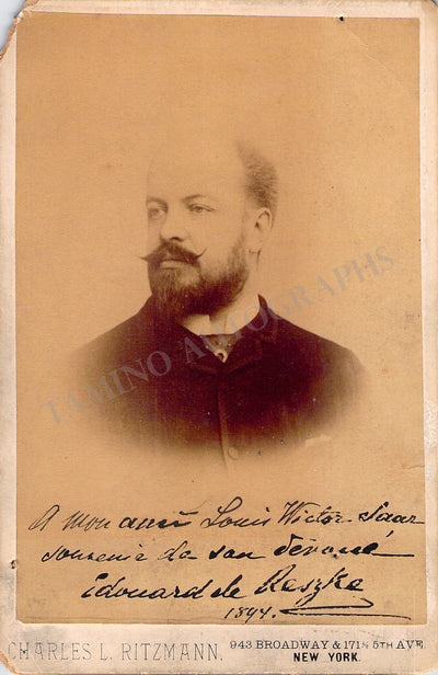 De Reszke, Edouard - Signed Cabinet Photo 1894