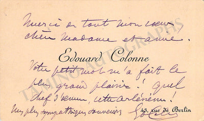 Colonne, Edouard - Signed Business Card