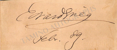 Grieg, Edvard - Signature Cut & Photograph