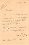 Lalo, Edouard - Autograph Note Signed 1889