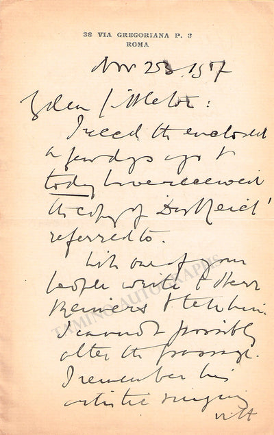 Elgar, Edward - Autograph Letter Signed 1917
